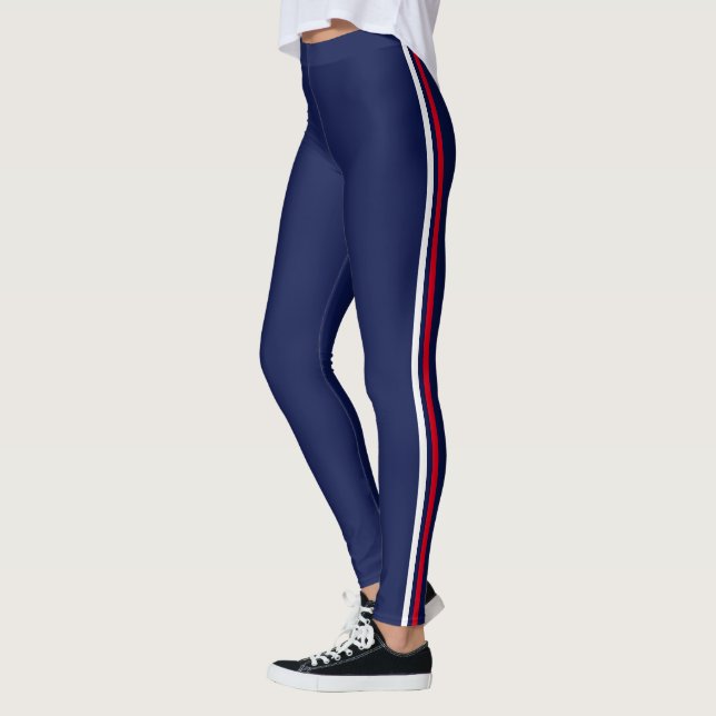 Elegant Red White Striping Leggings (Links)