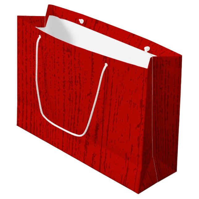 Elegant Red Wood Grain Große Geschenktüte (Vorderseite Schrägansicht)