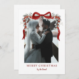 Elegant RedMerry Christmas Letterpress Photo Cards Feiertagskarte