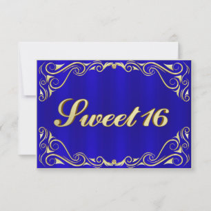 Elegant Regal Gold Typografie Sweet 16 RSVP Karte