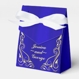 Elegant Regal Golden und Royal Blue Wedding Geschenkschachtel