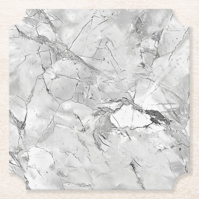 Elegant Regal Stone Vein Marmorbelag Textur Custom Untersetzer (Vorderseite)