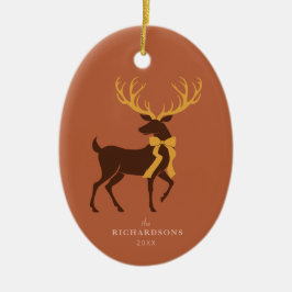 Elegant Reindeer Personalisiert Weihnachten Keramik Ornament