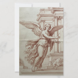 Elegant Renaissance Sanguine Chalk Sketch Fine Art