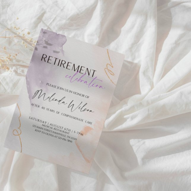 Elegant Retired Nurse Celebration Party Einladung (Von Creator hochgeladen)