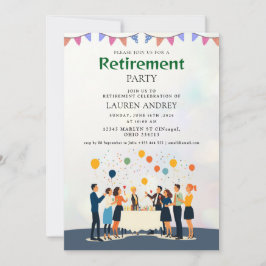 Elegant Retirement Celebration Invitation Einladung