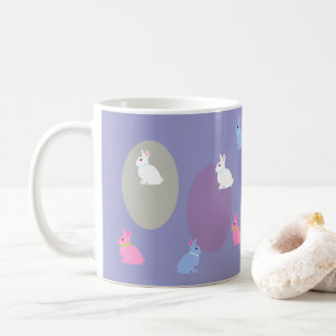 Elegant Retro Lilac Rabbit Bunny Easter Mug Kaffeetasse