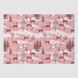 Elegant Retro Red Woodland Deer Seidenpapier