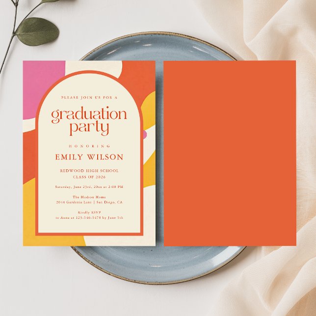 Elegant Retro Script Arch Frame Grad Graduation Dankeskarte (Von Creator hochgeladen)