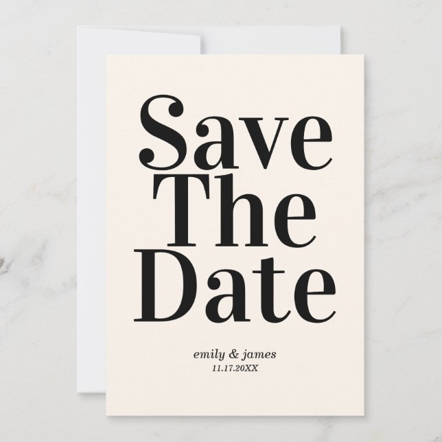 Elegant Retro Wedding Save the Date (Vorderseite)