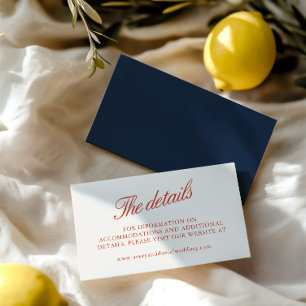 Elegant Retro Wedding Website Enclosure Card Begleitkarte