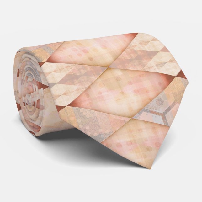 Elegant Rhombus Orange Design Krawatte (Gerollt)