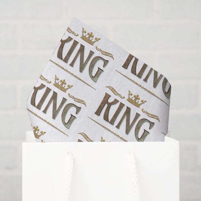 Elegant Rich KING Lettering Gold Metal Royal Crown Seidenpapier (Geschenktüte)