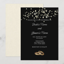 Elegant Rings Rhinestones Hochzeitseinladung