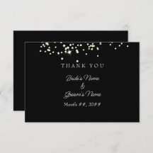 Elegant Rings Rhinestones Wedding Dankeschön Card