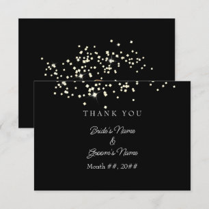 Elegant Rings Rhinestones Wedding Dankeschön Card Dankeskarte