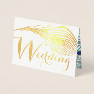 Elegant Roaring 20s Gatsby Boho Peacock Wedding Folienkarte