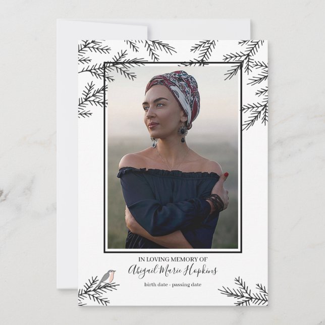 Elegant Robin Bird Beerdigung Danke Bereavement (Vorderseite)