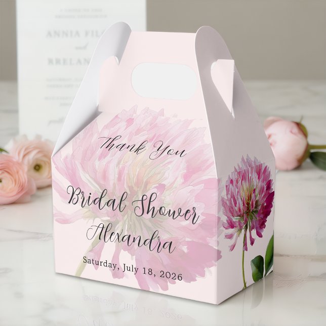 Elegant Romantic Blush Pink Floral Bridal Shower Geschenkschachtel (Von Creator hochgeladen)