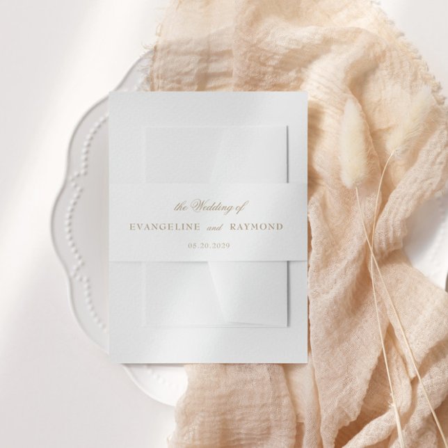 Elegant Romantic Gold Script Wedding Einladungsbanderole (Von Creator hochgeladen)