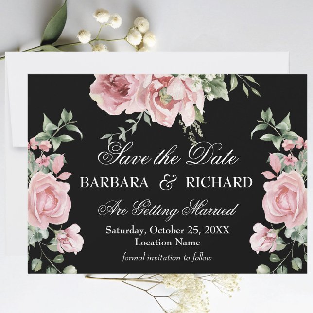 Elegant Romantic Handpainted Floral Wedding Save The Date (Von Creator hochgeladen)