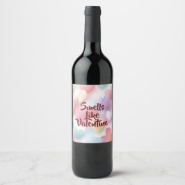 Elegant Romantic Valentine Wine Label for Couples Weinetikett