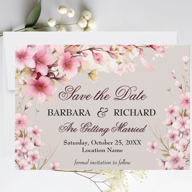 Elegant Romantic Watercolor  Floral Wedding Save The Date (Von Creator hochgeladen)