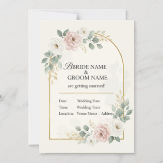 Elegant Romantic Wedding Invitation Minimal Mode Magneteinladung