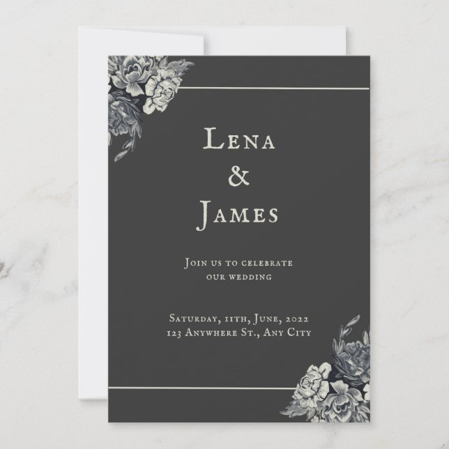 Elegant & romantisch Rosy Einladung (Vorderseite)