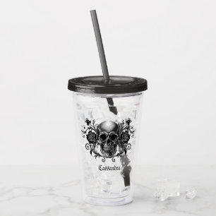 Elegant, romantischer gothischer personalisierter acryltrinkbecher