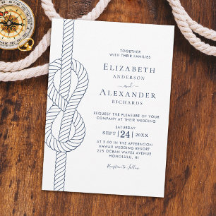 Elegant Rope Knot Nautical Wedding Einladung