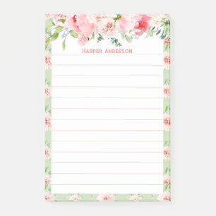 Elegant Rosa Blues   Name des Monogramms Post-it Klebezettel