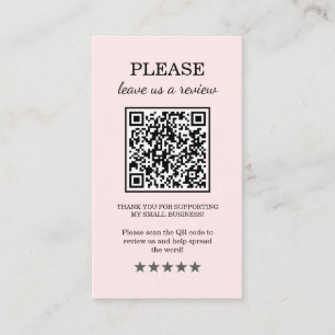 Elegant Rosa Blush Verlass A Review Visitenkarte