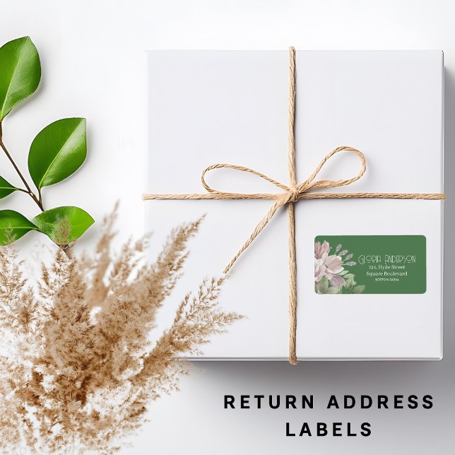 Elegant rosa Blütensage | Minze-Rücksendeadresse Adressaufkleber (Von Creator hochgeladen)