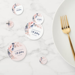 Elegant Rosa Flora 70. Geburtstagsparty Custom Konfetti