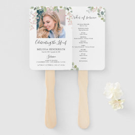 Elegant Rosa Floral | Beerdigungsprogramm Set Fans Fächer