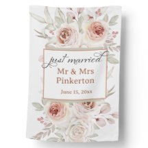 Elegant Rosa Floral Just Married