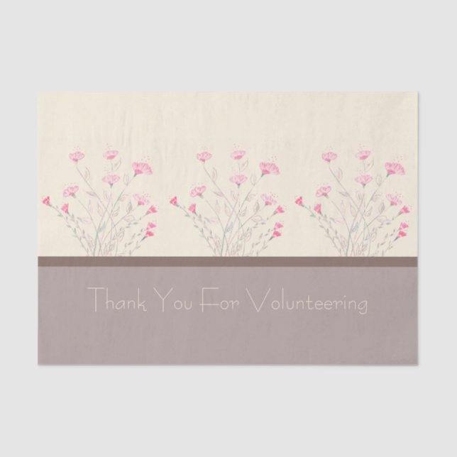 Elegant Rosa Floral Seidenpapier (Vorderseite)