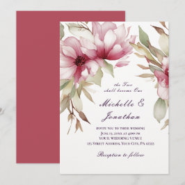 Elegant rosa florale Zwei werden zu einer Bibel Einladung