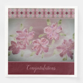 Elegant rosa Flower Serviette