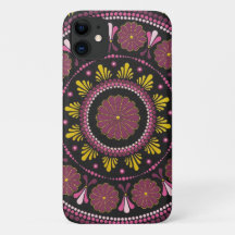 Elegant Rosa Gold Mandala, Boho Zen Dot Art Blume