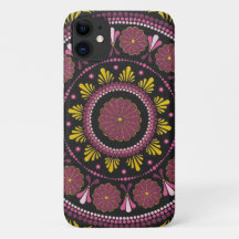 Elegant Rosa Gold Mandala, Boho Zen Dot Art Blume