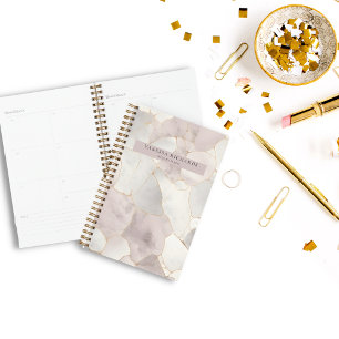 Elegant Rosa & Gray Marble Luxus Notar Public Planer