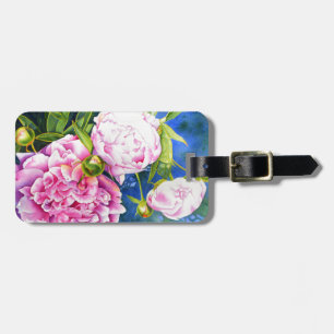 Elegant rosa, klassische Aquarellblüte Gepäckanhänger