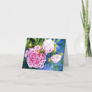 Elegant rosa, klassische Aquarellblüte Karte