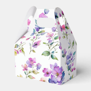 Elegant rosa lila Aquarellfarben-Wildblumen Geschenkschachtel