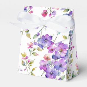 Elegant rosa lila Aquarellfarben-Wildblumen Geschenkschachtel