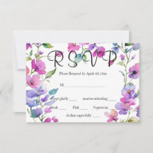 Elegant rosa lila Aquarellfarben-Wildblumen