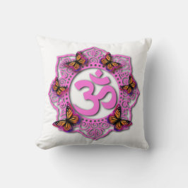 Elegant Rosa Mandala Rosa lila Schmetterlinge Kissen