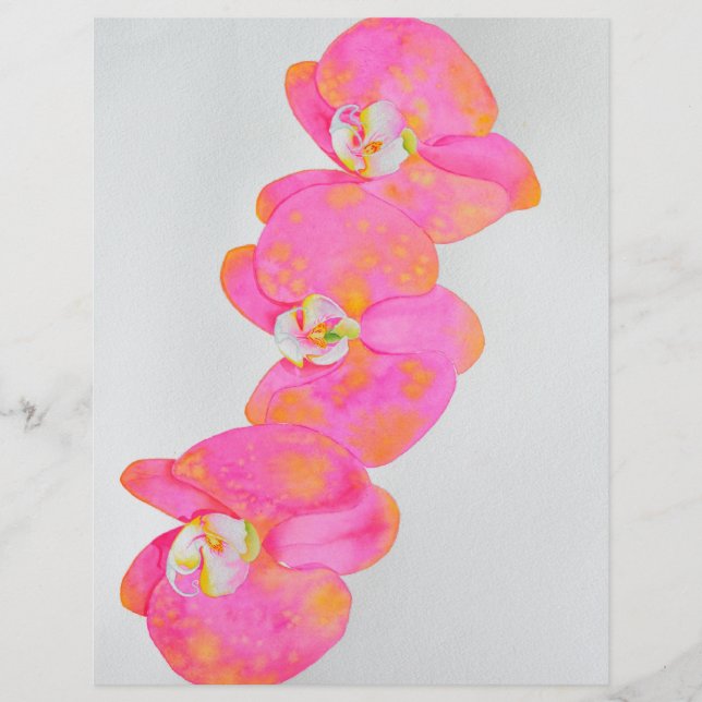 Elegant-Rosa-Orange-Orchideen (Vorderseite)